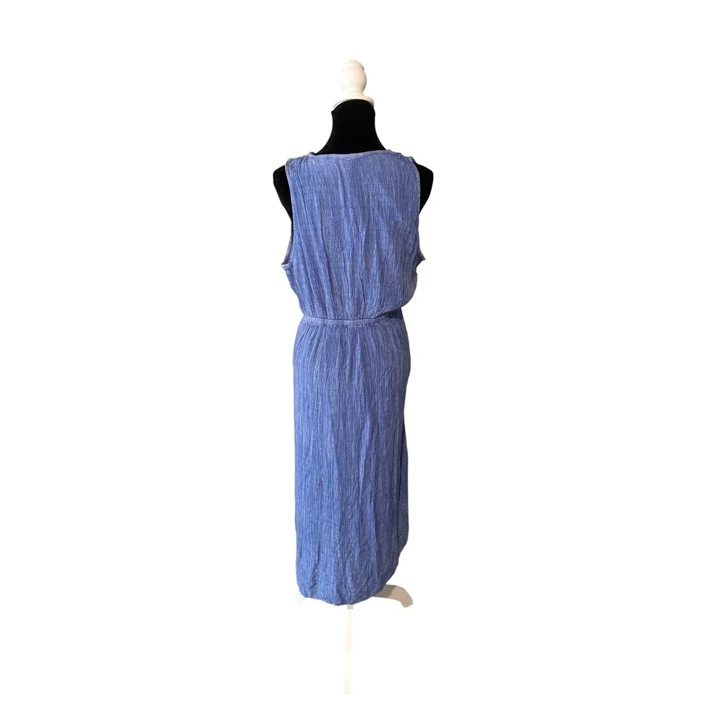 Surf Gypsy Mar Y Sol Blue Textured Maxi‎ Dress M Boho Resort Beach Vacation NWT